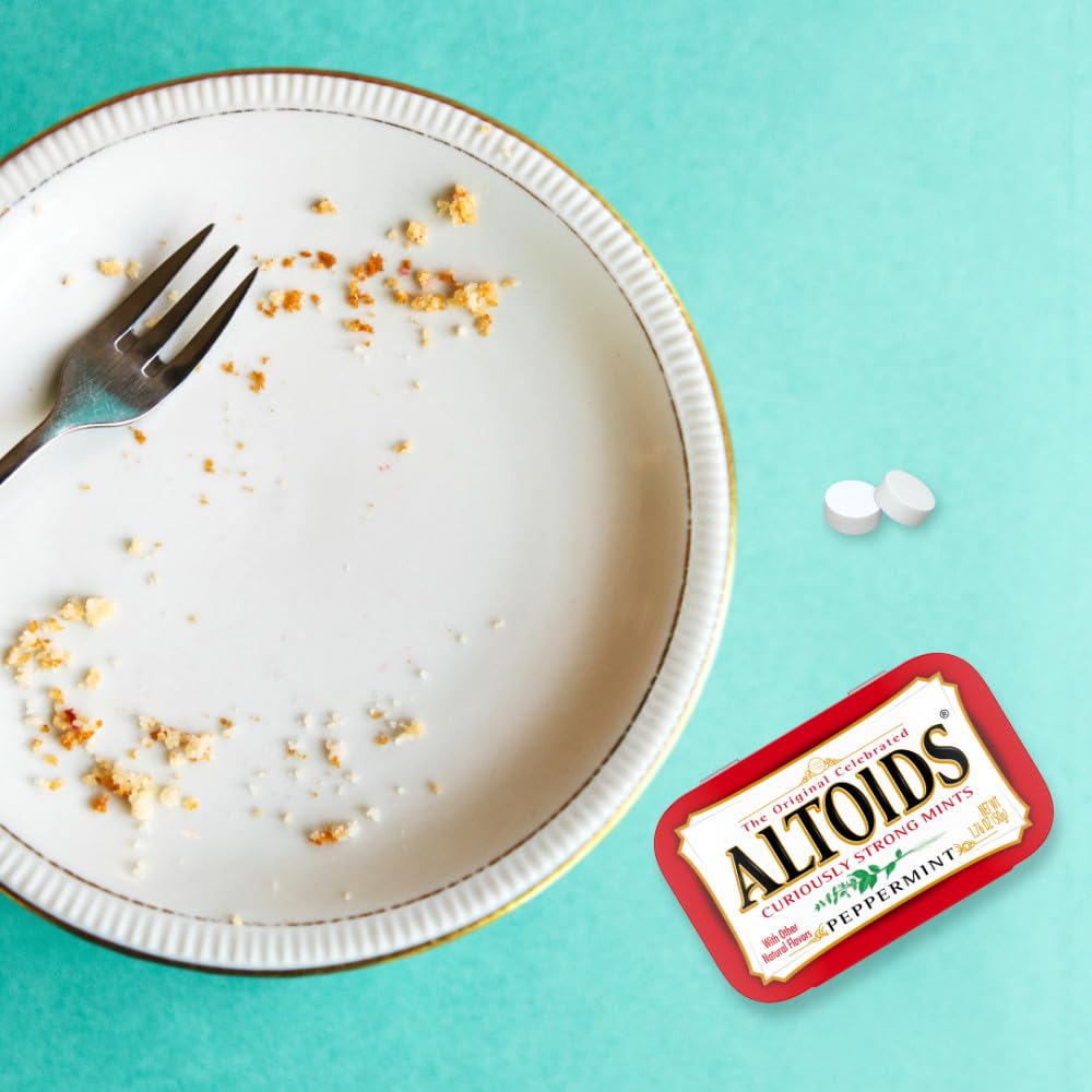 ALTOIDS Peppermint Mints – Strong Peppermint Candy Tin for Office Desk Drawer and Meeting Room Fresh Breath
