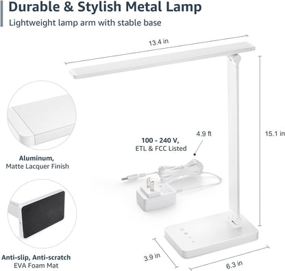 aluminum and metal matte white construction, 15.1 inches tall, 1.9 lbs, in white or black finishes