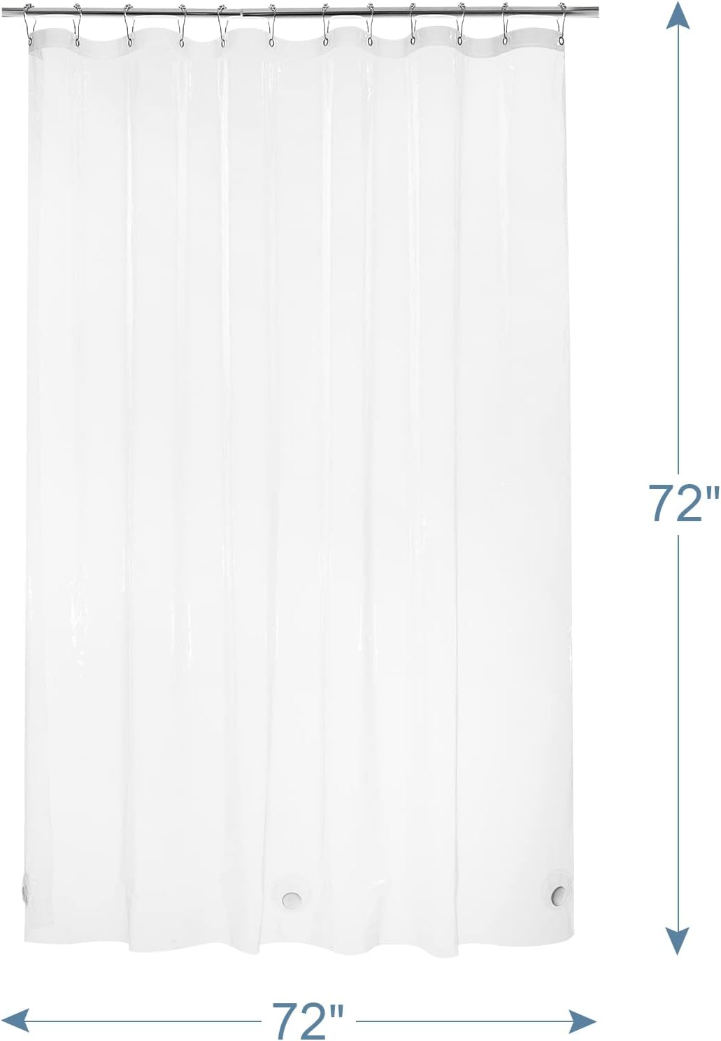 AmazerBath 12 Gauge PVC-Free Clear Shower Curtain Liner 72x72 – Odorless Family Bathroom Upgrade for Homes with Kids and Pets