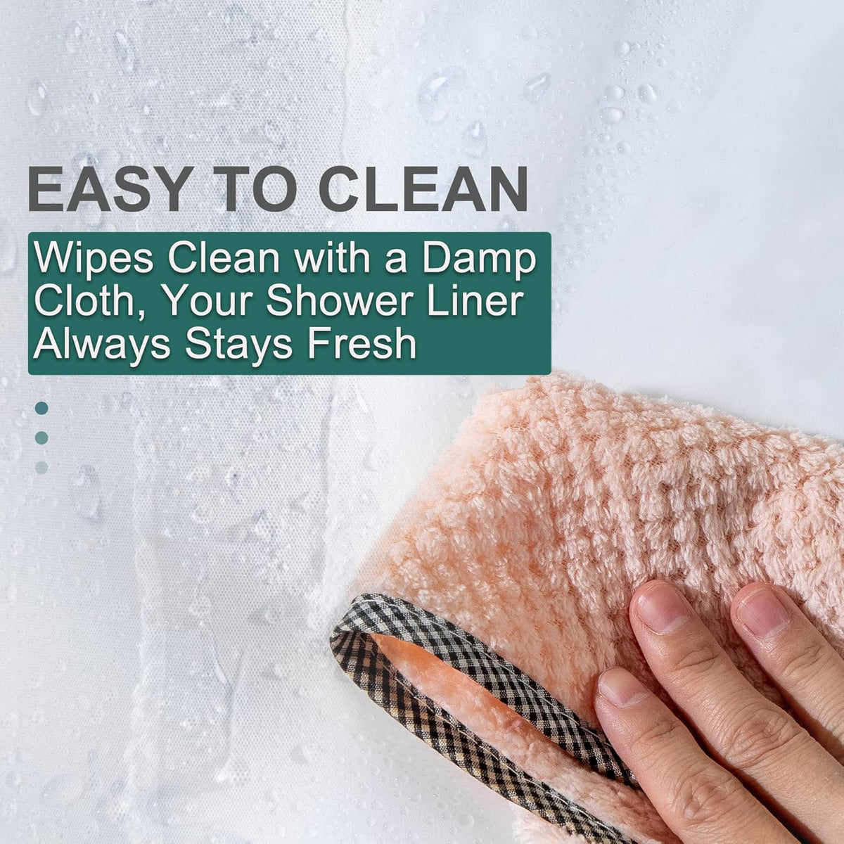 AmazerBath Crystal Clear Shower Liner – Simple Bathroom Staple, Weighted Bottom with Zero Visual Clutter