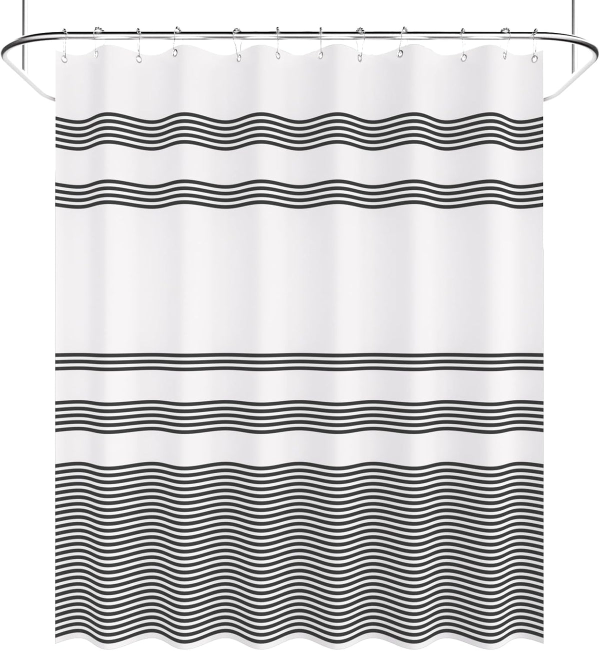 AmazerBath Farmhouse Shower Curtain Set with 12 Hooks – Thoughtful Housewarming Gift for Women and New Homeowners