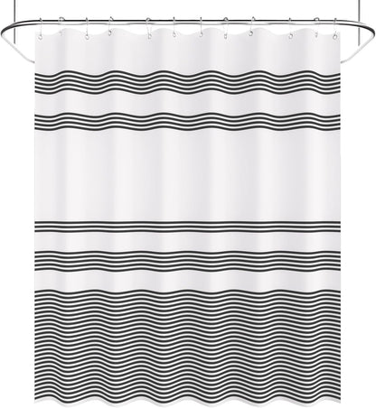 AmazerBath Farmhouse Shower Curtain Set with 12 Hooks – Thoughtful Housewarming Gift for Women and New Homeowners