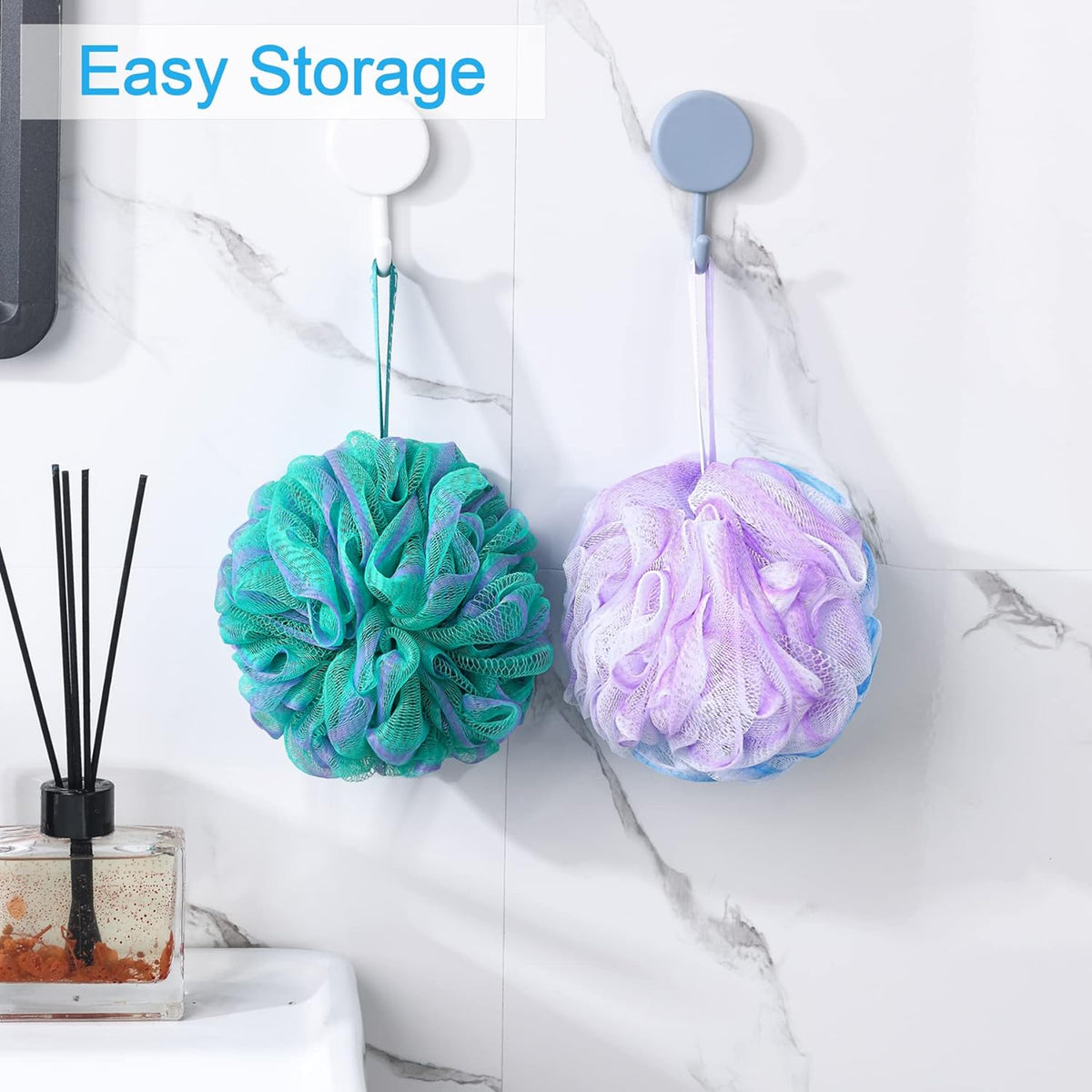 AmazerBath Loofah Sponge Set of 4 – Gentle Exfoliating Body Scrubber for a Calming Nightly Bath Ritual