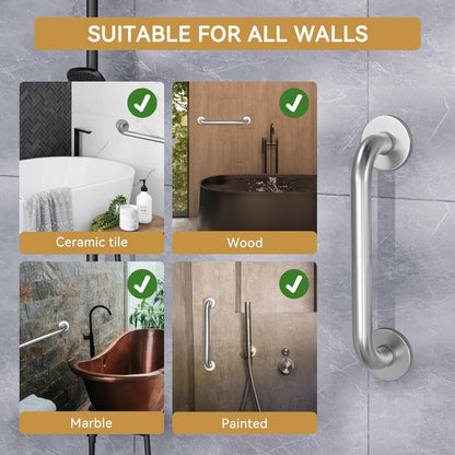 AmazerBath Matte Black Shower Handle – Sleek Minimalist Bathroom Upgrade with Support