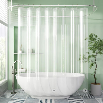 AmazerBath Shower Curtain Liner – Clear Minimalist Liner for Uncluttered Bathroom Spaces, Wipe-Clean Finish