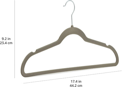 Amazon Basics Velvet Suit Hangers – Coordinated Closet Decor for Walk-In Wardrobes, Rose Gold and Navy Finishes