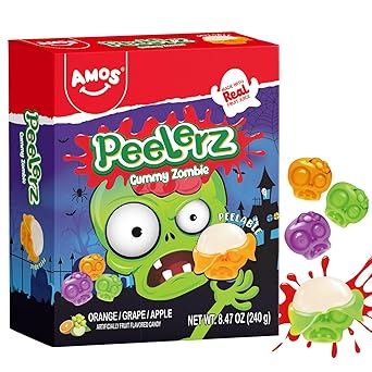 Amos Gummy Body Parts Candy – Kid-Friendly Halloween Snacks with No Mess Wrapping for Nursery Parties & Goody Bags