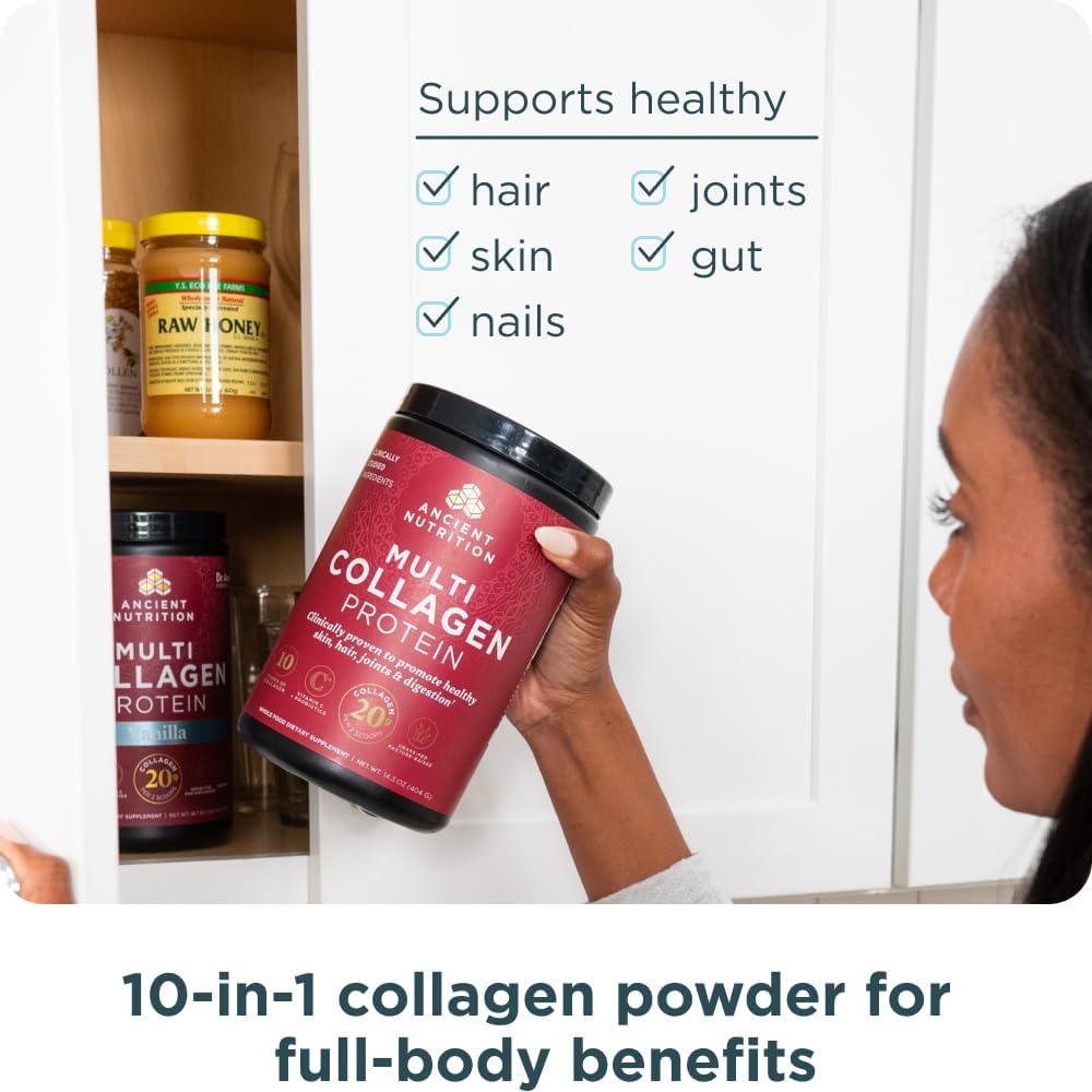 Ancient Nutrition Multi Collagen Protein – Patio and Camping Recovery Drink, Portable Collagen Shake for Active Outdoor Lifestyles