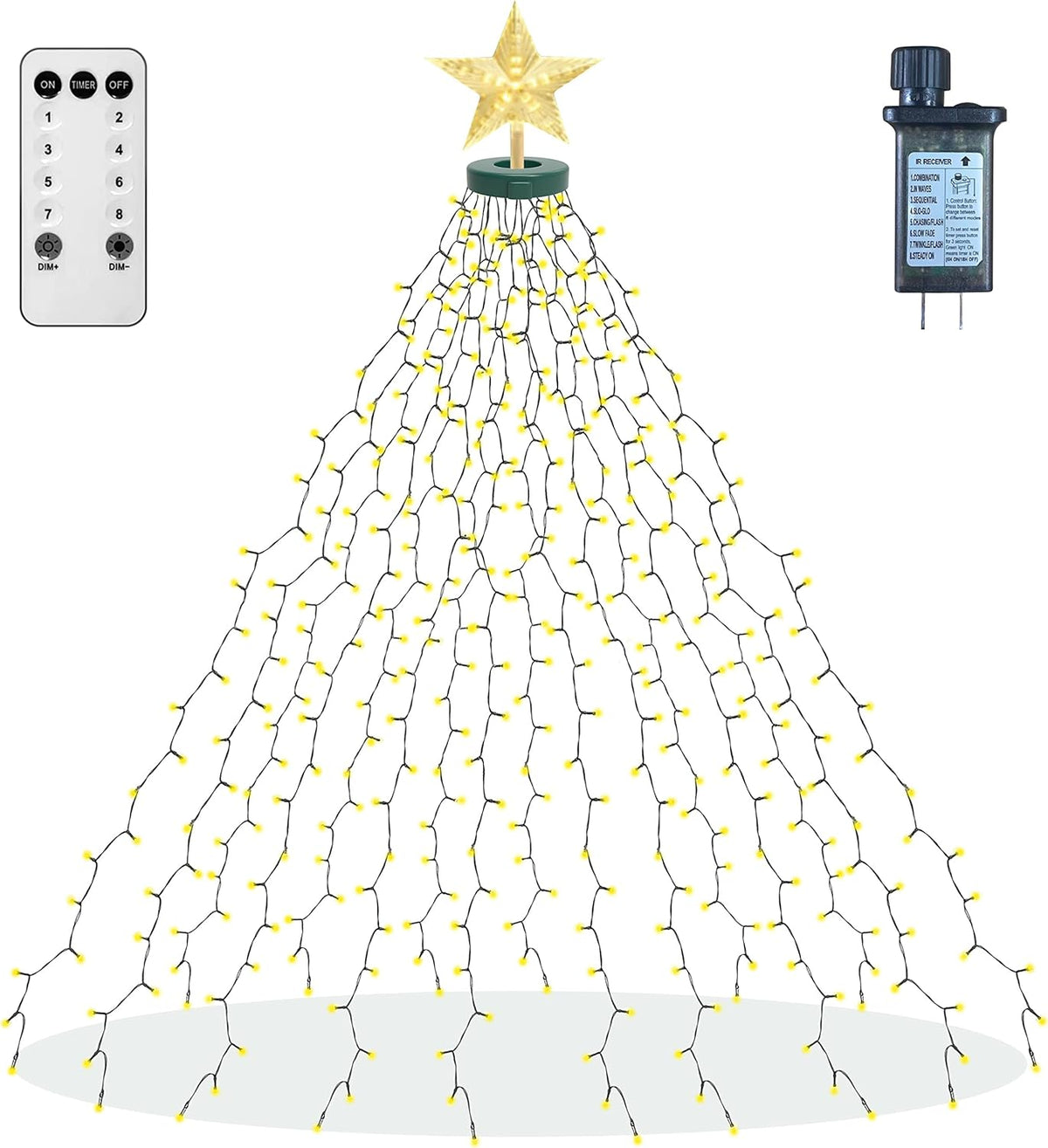 aneeway 410 LED Star Tree Lights – Thoughtful Housewarming Gift for New Homeowners with 8 Modes and Remote