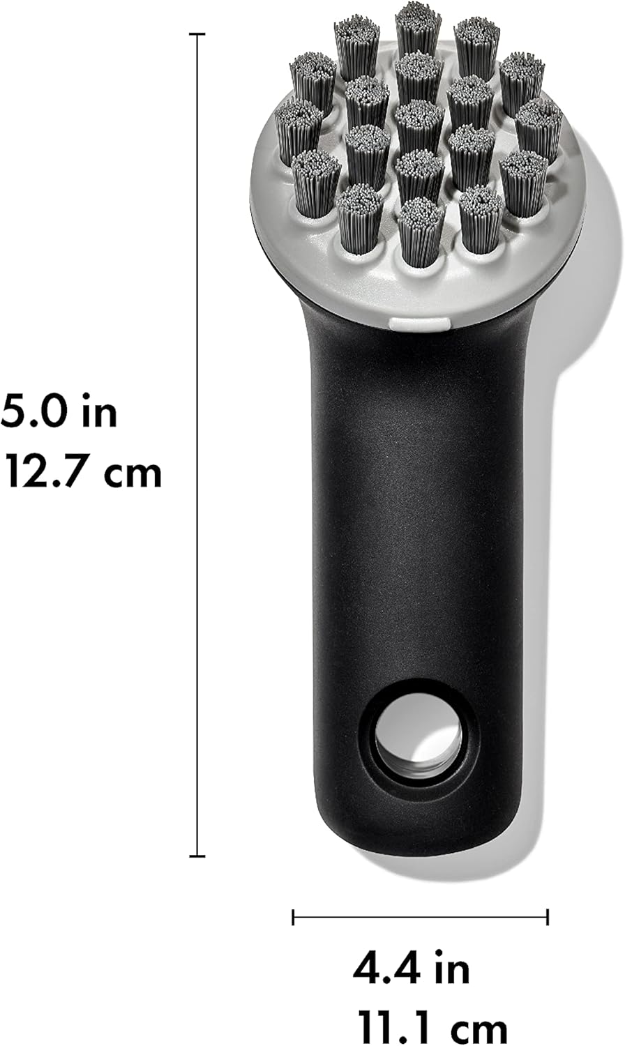 angled bristle design that adds leverage and reaches into grooves