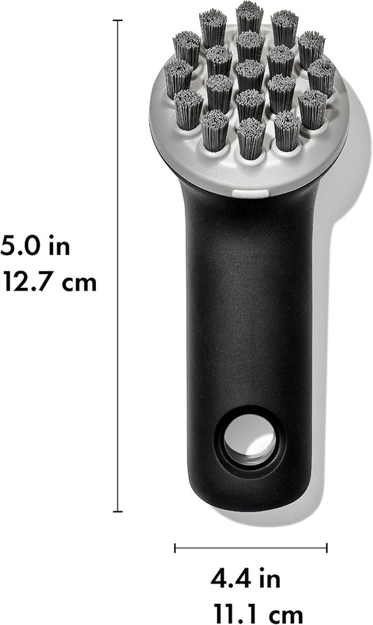 angled bristle design that adds leverage and reaches into grooves