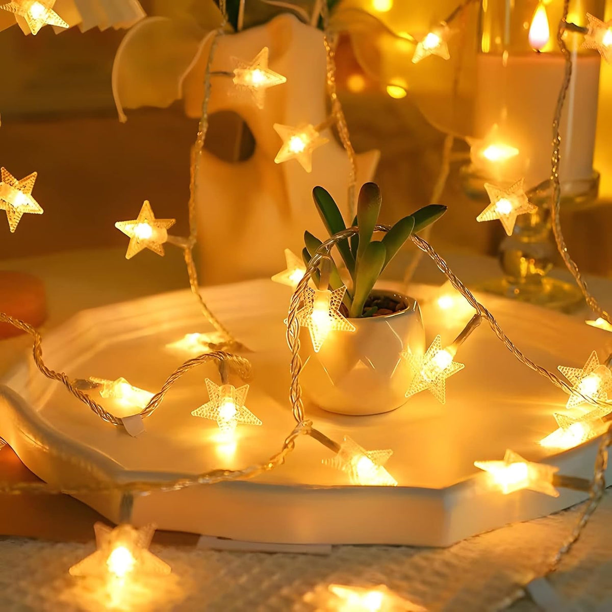 ANJAYLIA Star String Lights – Thoughtful Birthday Gift for Mom, Cozy Bedroom LED Decor