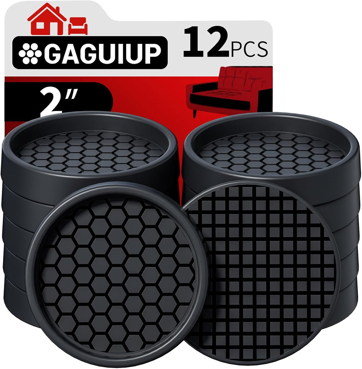 anti-skid flexible silicone grippers designed to grip floor and furniture leg simultaneously