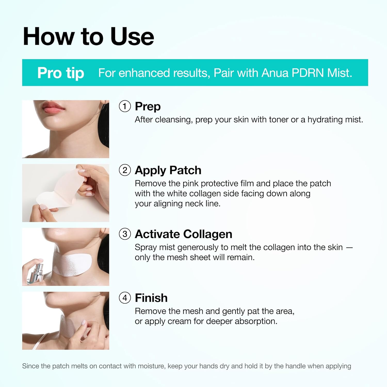 Anua PDRN Collagen Melting Patch – Clean Routine Neck Treatment, Unscented Korean Skincare Essential