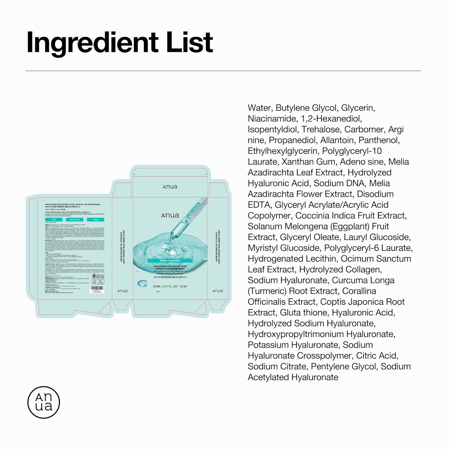 Anua PDRN Hyaluronic Acid Capsule 100 Serum Mask – Streamlined Hydration Step for a Clutter-Free Vanity
