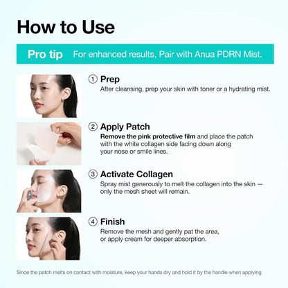 ANUA Salmon DNA PDRN Collagen Melting Patch – Premium Anti-Aging Patch Set for Nasolabial Folds, Clinically Tested Firming