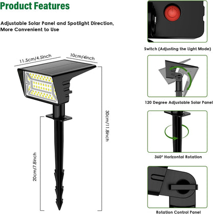 Aogek IP68 Waterproof Solar Landscape Lights for Side Yard and Driveway Safety — Auto Dusk-to-Dawn, No Electrician Required