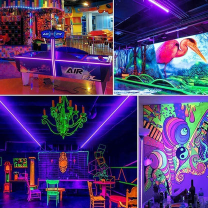 Aogiftr Kid-Safe UV Blacklight Strip – Playroom and Nursery Glow Decor, Cool Touch 12V LED Strip with Remote