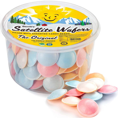 approximately 100 wafer pieces per 4.41 oz reusable tub