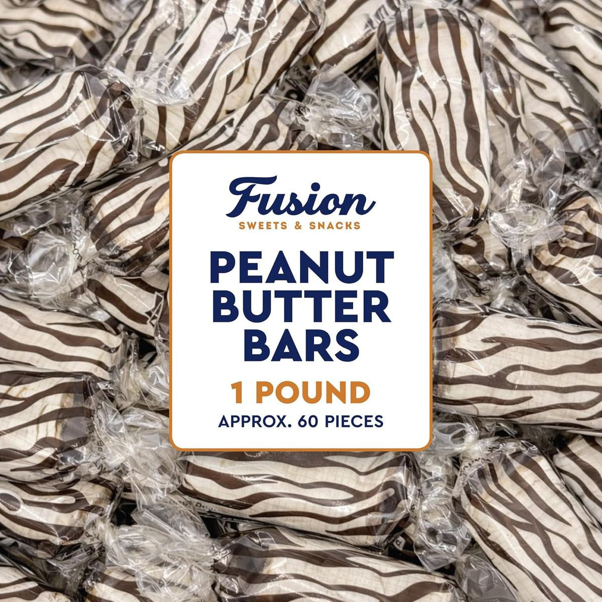 approximately 60 individually wrapped peanut butter bar pieces per 1-pound bag