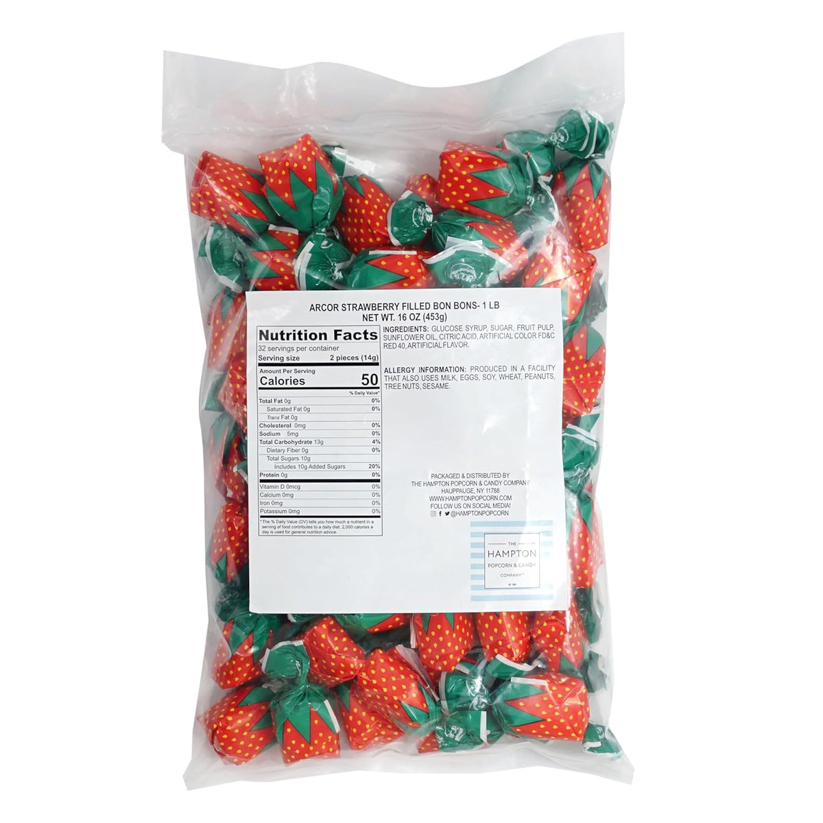approximately 75 individually wrapped bon bons per 1-pound bulk bag