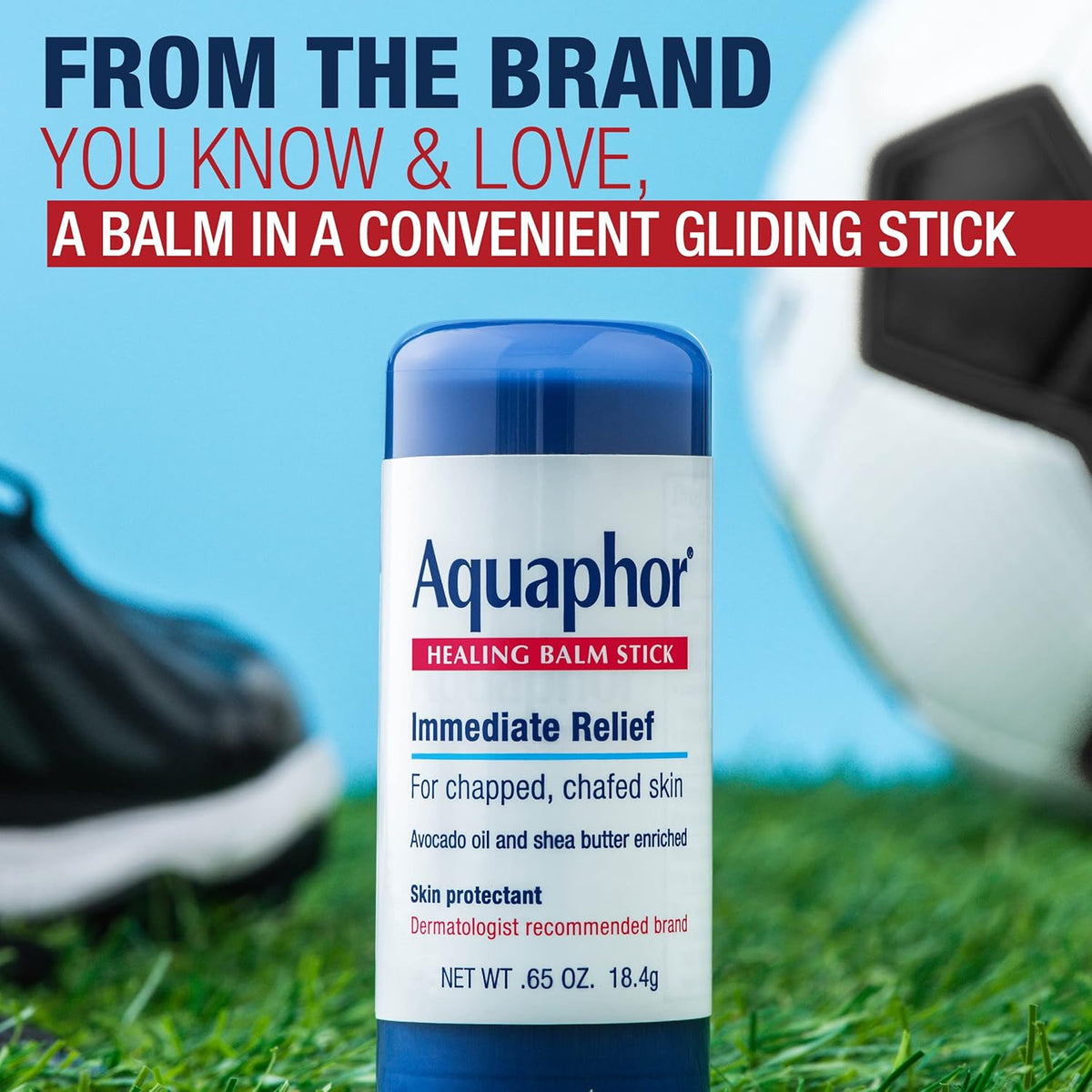 Aquaphor Healing Balm Stick for Sensitive Skin, Hypoallergenic Fragrance Free Protectant Safe for Kids