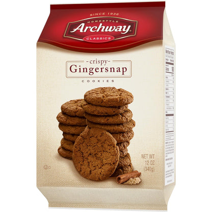 Archway Crispy Gingersnaps, 12 oz Comfort Snack for Mindful Tea Time and Wind-Down Rituals