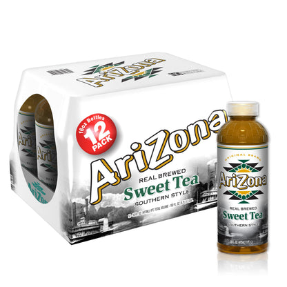 AriZona Southern Style Sweet Tea, Premium Brewed, 16 Fl Oz (Pack of 12)