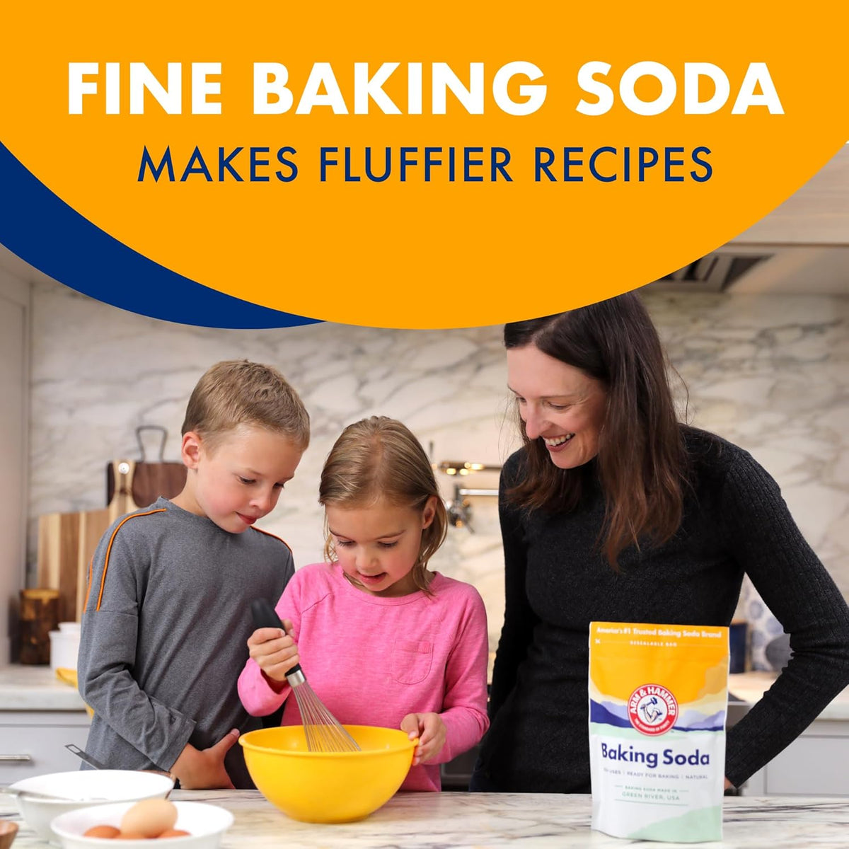 ARM & HAMMER Baking Soda, 7 Lb Resealable Bag — Parent-Approved Pantry Staple for Cooking and Kids' Crafts