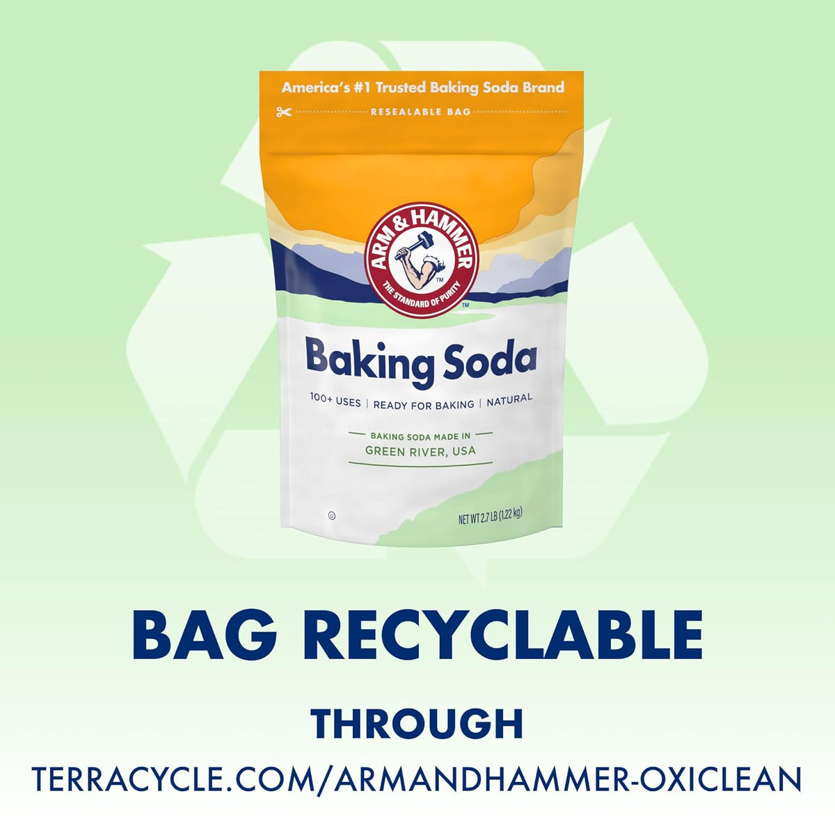 ARM & HAMMER Baking Soda, 7 Lb Resealable Bag — Parent-Approved Pantry Staple for Cooking and Kids' Crafts