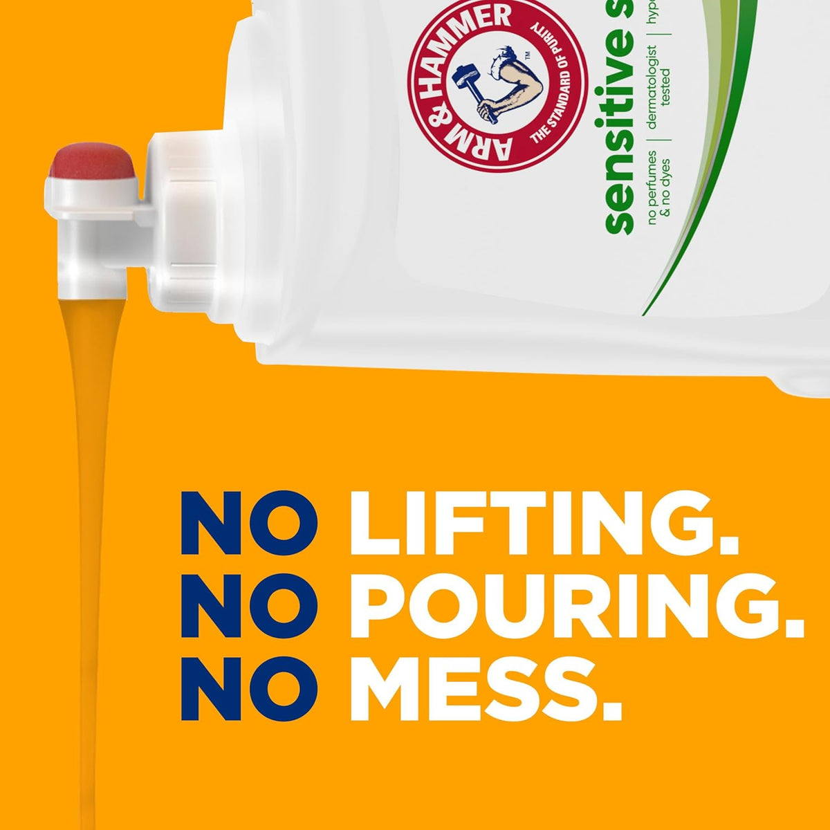 ARM & HAMMER Free & Clear Sensitive Skin Liquid Detergent – Dye-Free Simple Clean for Clutter-Free Apartment Laundry Space
