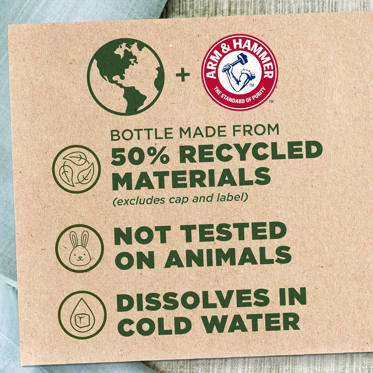 ARM & HAMMER Light In-Wash Scent Booster – Camping and Travel Laundry, Cold-Water Dissolvable Peony Blossom Crystals