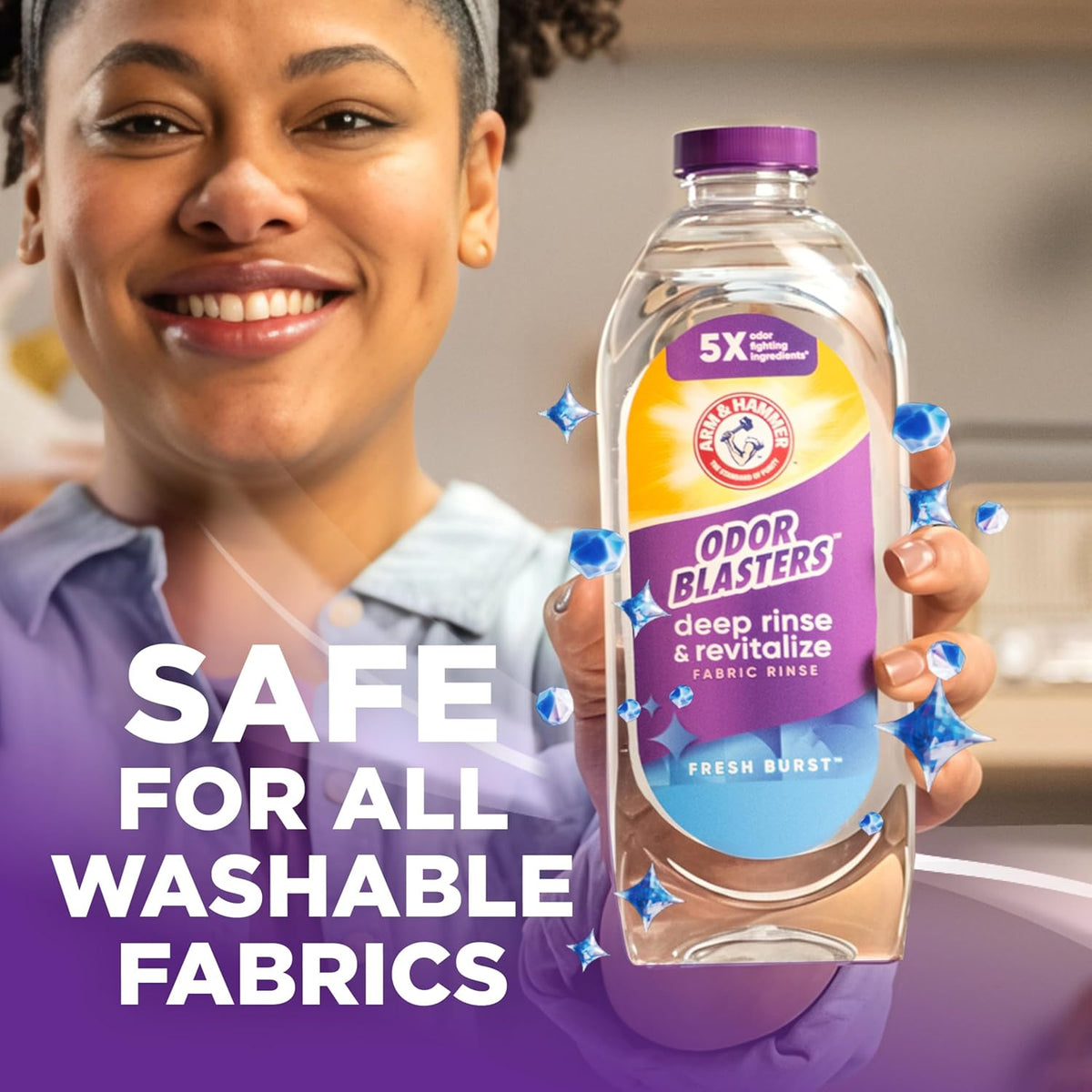 ARM & HAMMER Odor Blasters Fresh Burst Rinse – Residue-Free Laundry Rinse Safe for Nursery Bedding and Stuffed Animals