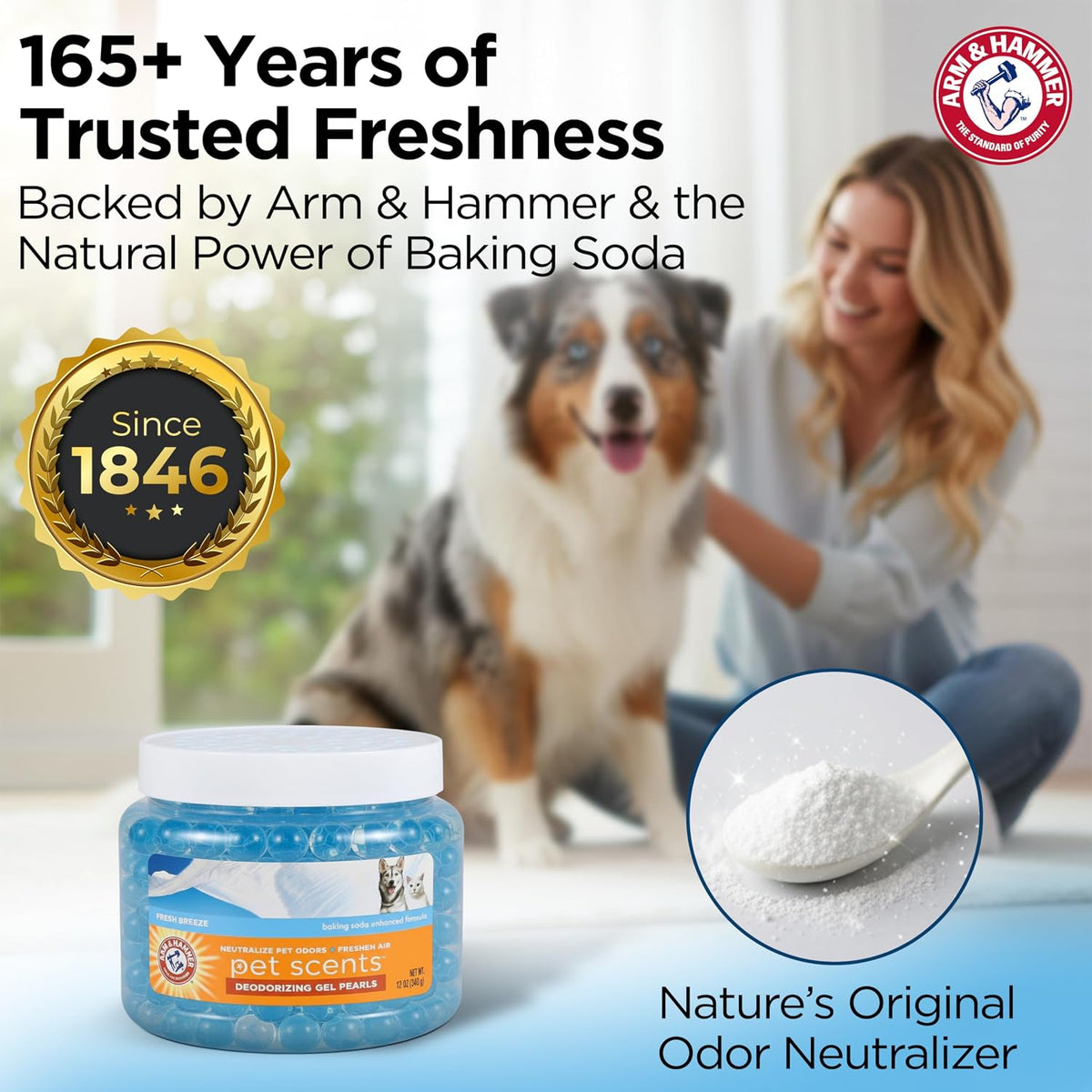 Arm & Hammer Pet Scents Deodorizing Gel Beads – Worry-Free Bathroom Odor Neutralizer for Cat Owners and Families