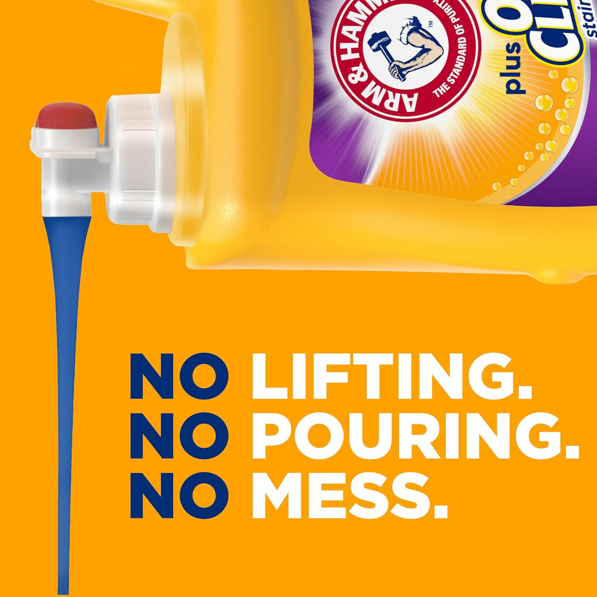ARM & HAMMER Plus OxiClean Odor Blasters Laundry Detergent for Intentional Minimalist Household, 128 Loads Concentrated HE Liquid Replacing Multiple Products