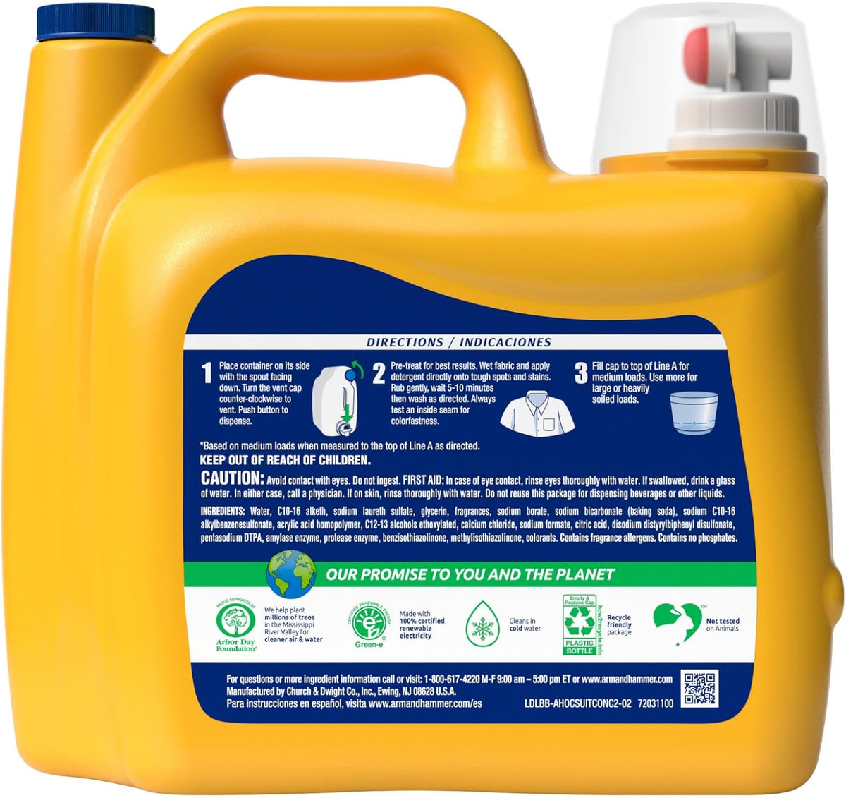 ARM & HAMMER Plus OxiClean Odor Blasters Laundry Detergent for Intentional Minimalist Household, 128 Loads Concentrated HE Liquid Replacing Multiple Products