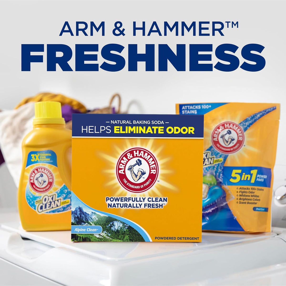 ARM & HAMMER Powder Laundry Detergent, Fragrance Free, 9.56 lb, 155 Loads – Hypoallergenic Wash for Allergy Sufferers and Nightly Wind-Down Comfort