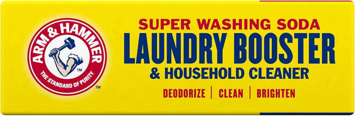 ARM & HAMMER Super Washing Soda Household Cleaner and Laundry Booster, 55 oz Box – Versatile Indoor and Outdoor Surface Solution