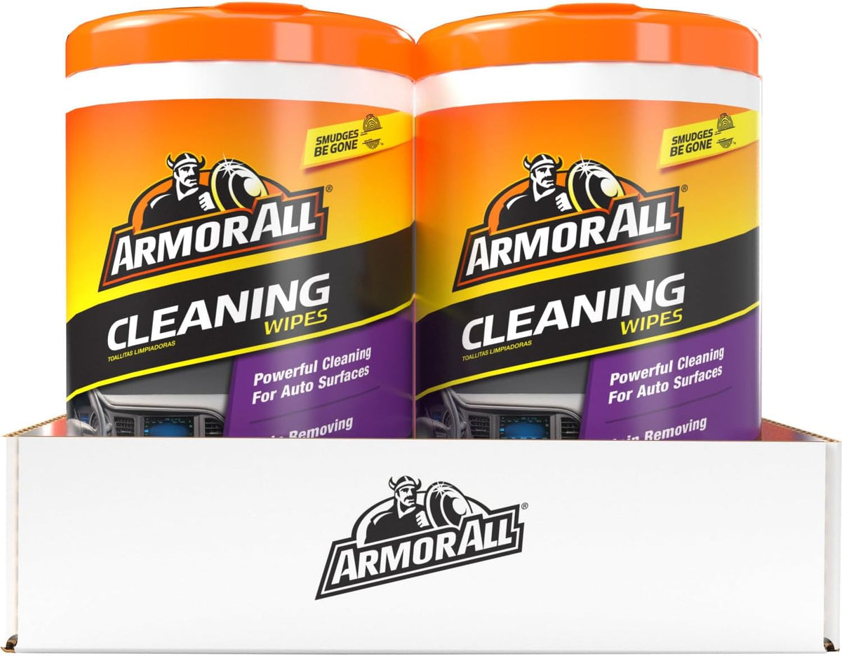 Armor All Car Cleaning Wipes for Clutter-Free Cabins, 90 Count Canister, Single-Step Dashboard and Console Care