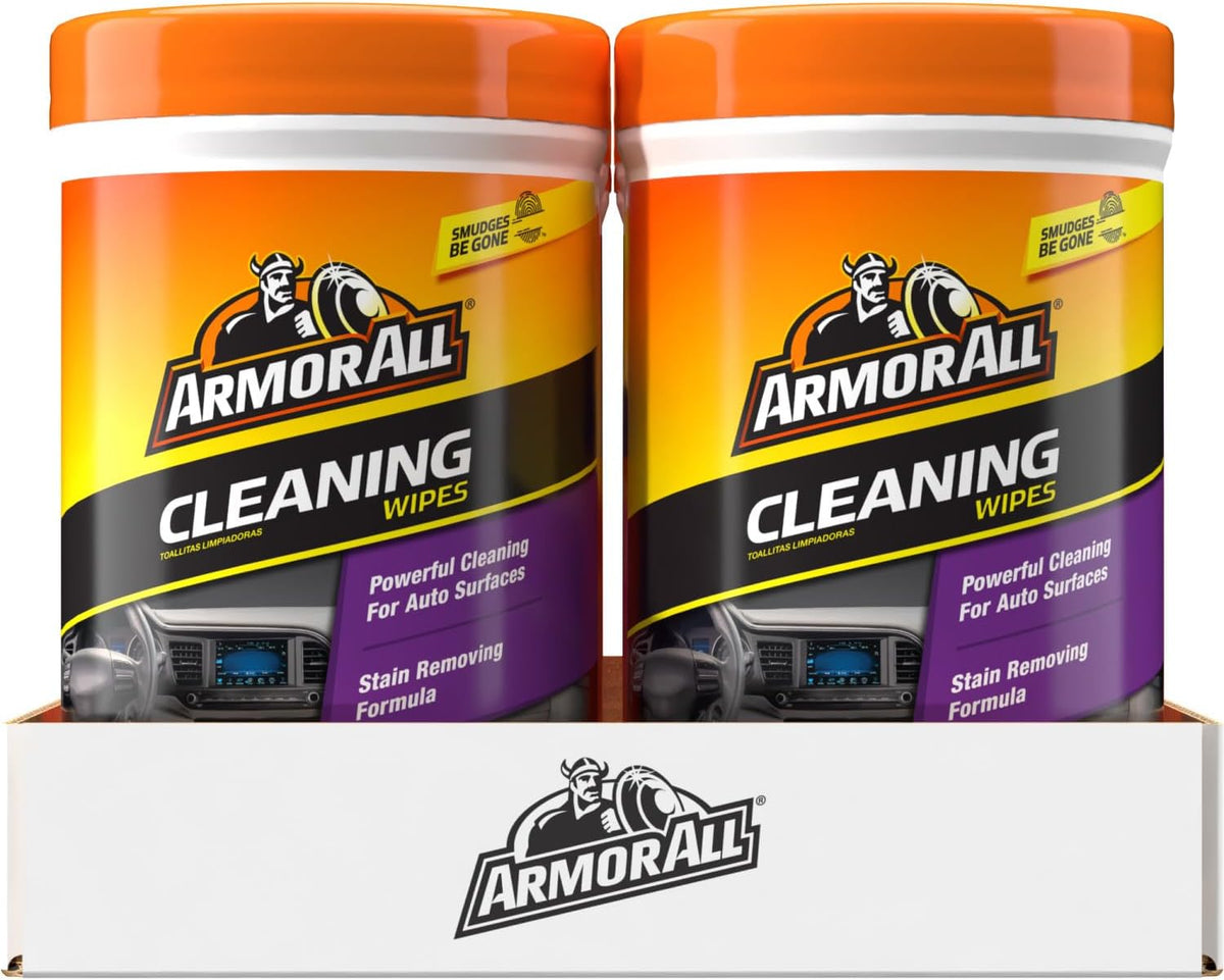 Armor All Car Cleaning Wipes for Clutter-Free Cabins, 90 Count Canister, Single-Step Dashboard and Console Care