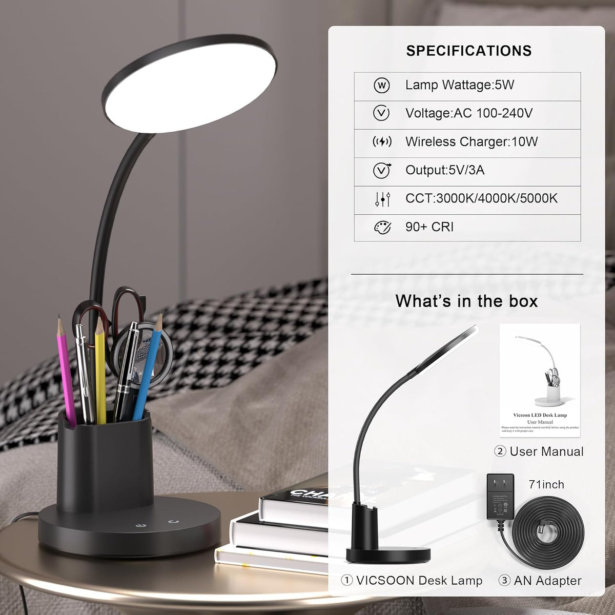 AromaX Glow – Touch Dimmable Study Lamp for Remote Workers and Late-Night Productivity