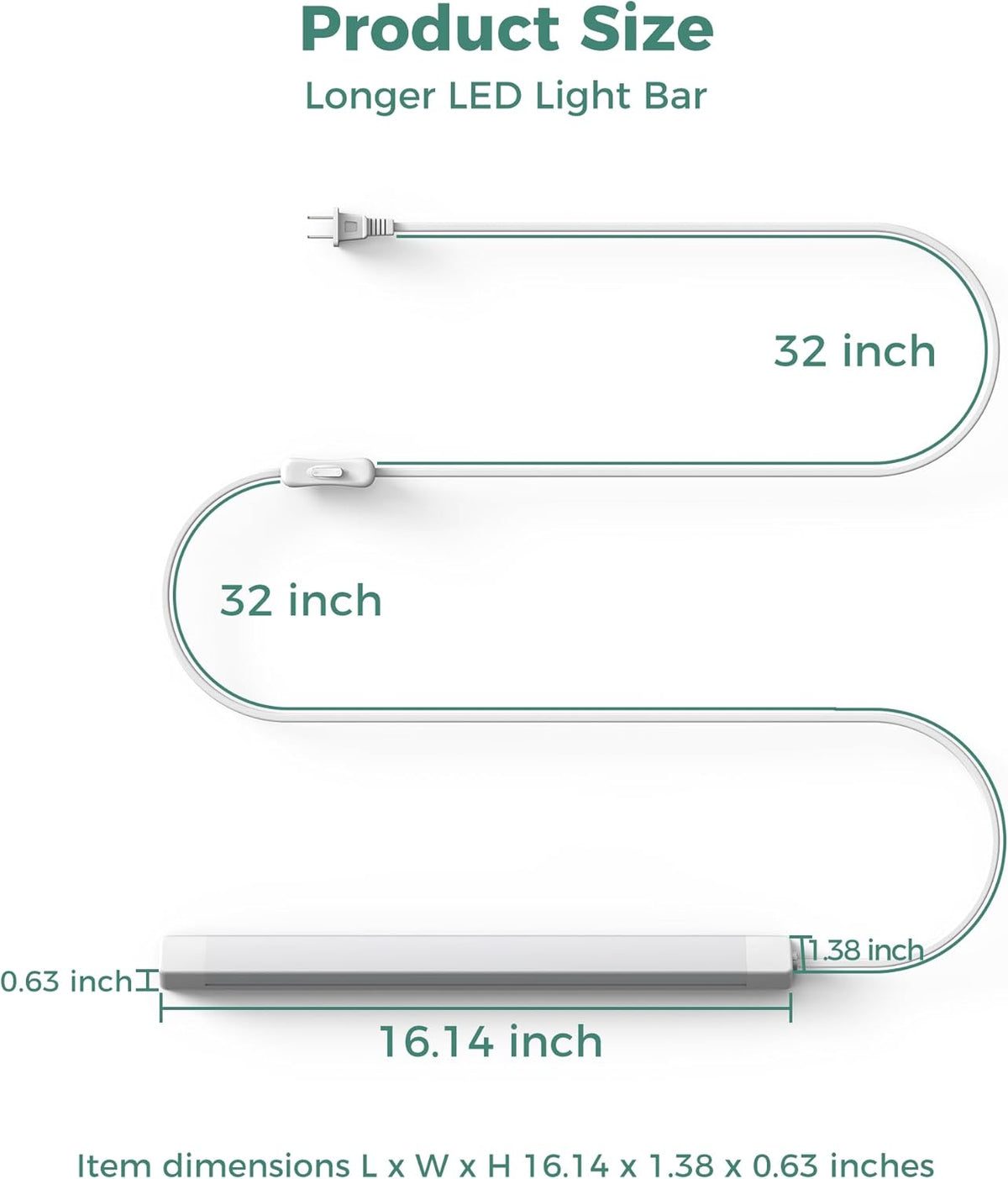 ASOKO 16 Inch Under Cabinet LED Light Bar – Sleek Slim Profile Lighting That Elevates Modern Kitchen and Closet Style