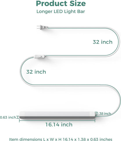 ASOKO 16 Inch Under Cabinet LED Light Bar – Sleek Slim Profile Lighting That Elevates Modern Kitchen and Closet Style