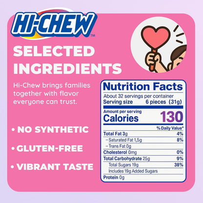 assorted fruit flavors including green apple, strawberry, mango, and grape (plus 38 other flavor-mix variants like tropical, sour citrus, berry, fantasy, soda pop, and watermelon)