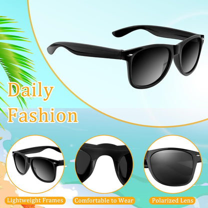 ASTARON Sunglasses Bulk Black 24 Pack – Simple Sunglasses in Classic Black, Clean Bulk Party Favor