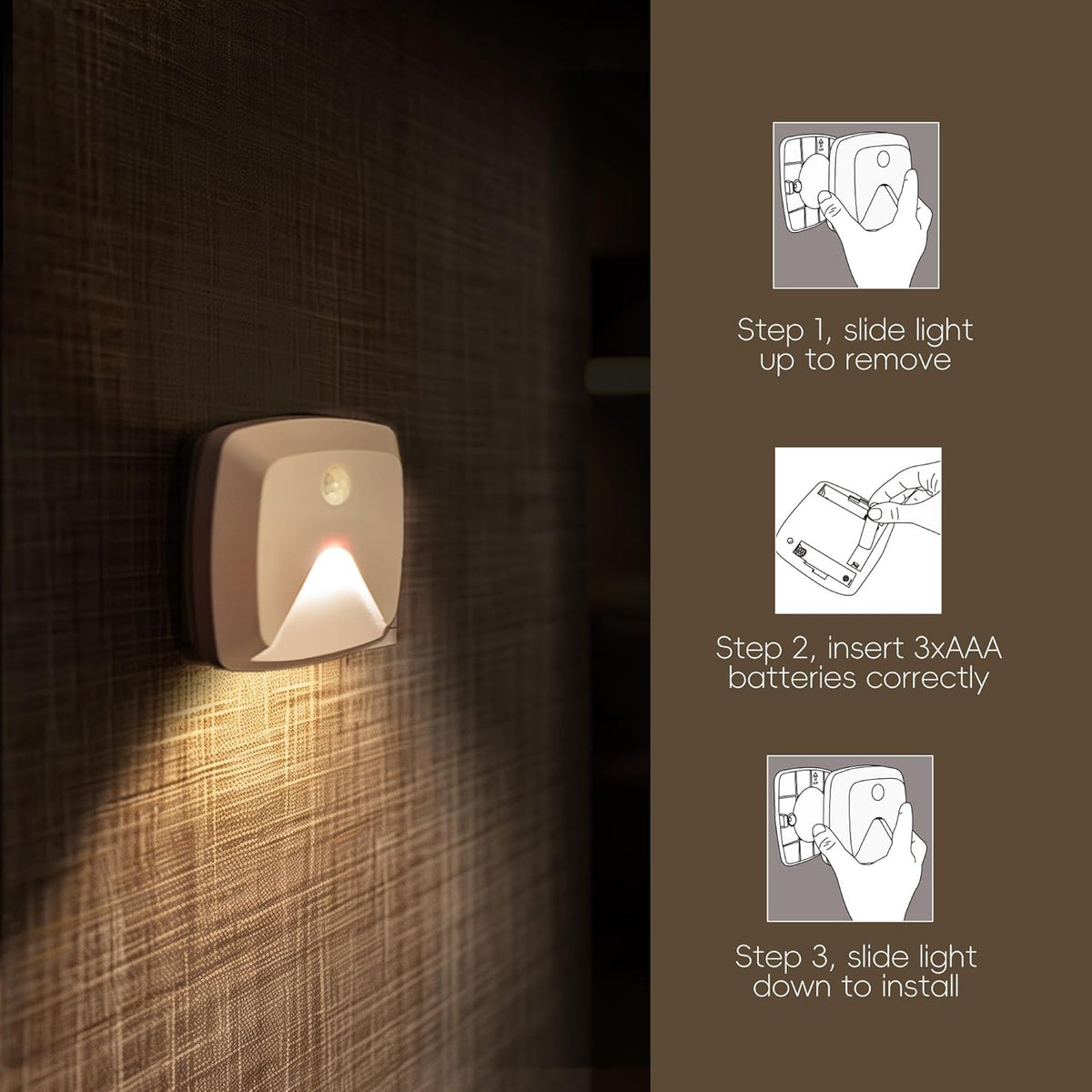 Aurora Glow Motion Night Lights – Warm White Ambient Lighting for Cozy Bedrooms and Living Rooms