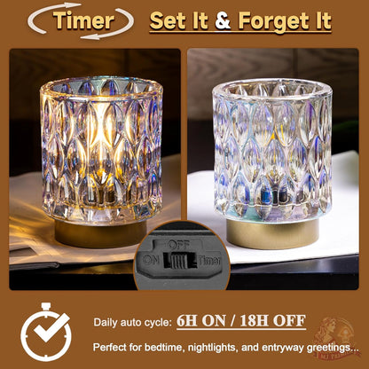 AuroraGlow Crystal Lamp Gift Set – Housewarming Present for New Homeowners, Decorative Cordless Tabletop Light