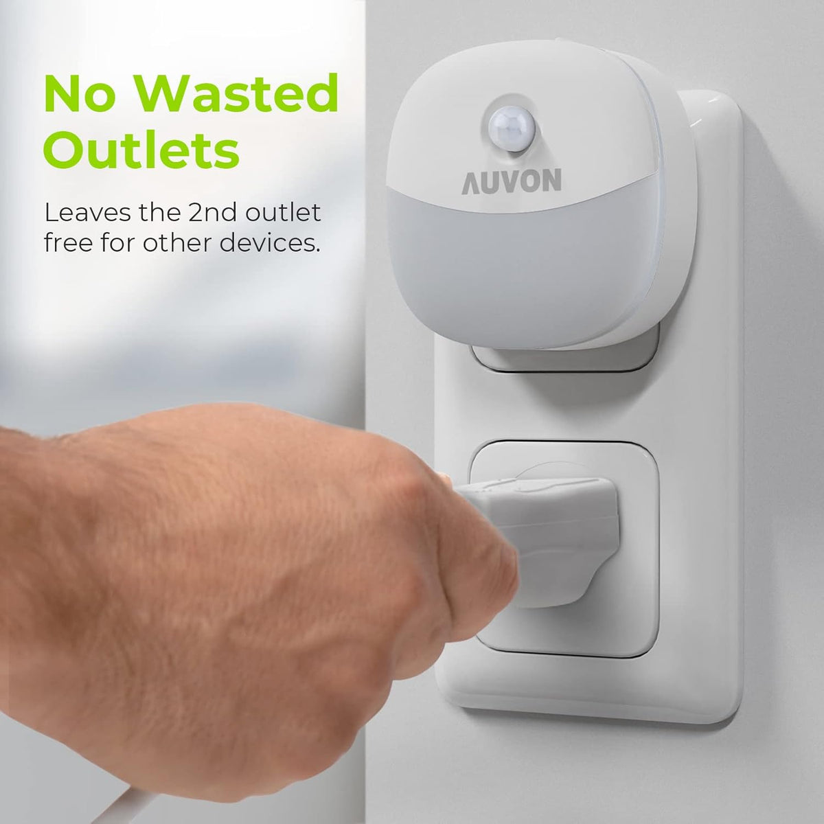 AUVON Plug in Night Light for Nursery – Warm White Motion Light for Midnight Feedings and Diaper Changes