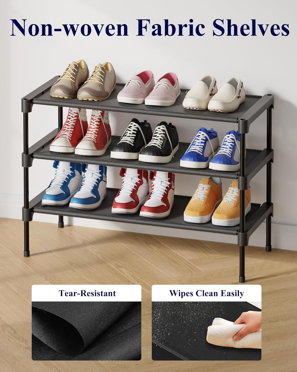 available in 2 to 6 tiers and 27.5", 36.2", or 43.3" widths across 6 colors
