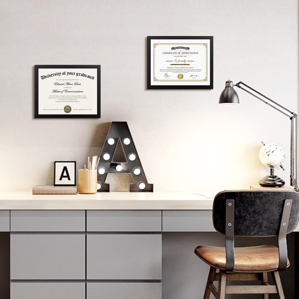 available in 4 finishes (black, brown, mahogany, gold) and 2 pack sizes (5-pack and 2-pack)